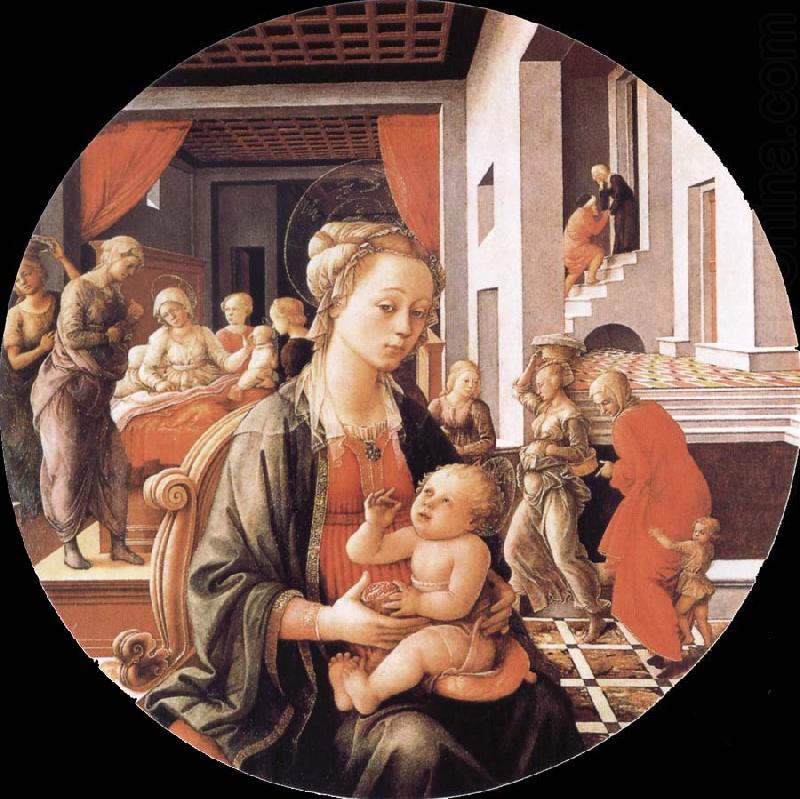 Fra Filippo Lippi Madonna and Son with histories of the life of Holy Ana china oil painting image